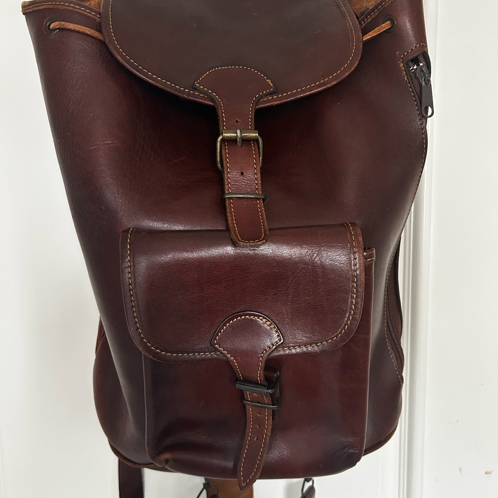 Classic Brown Leather Backpack